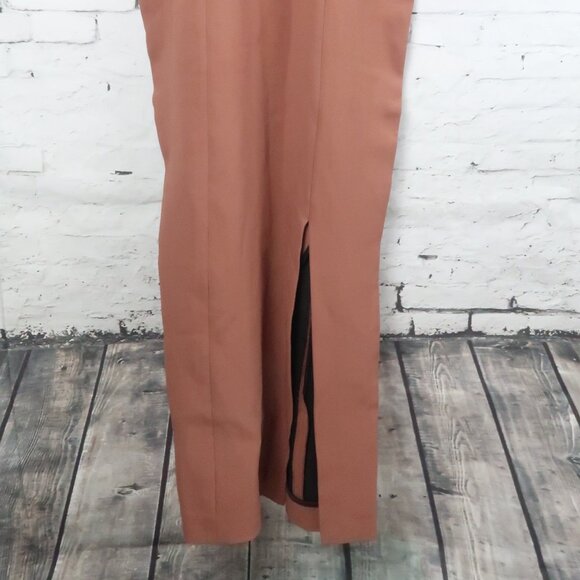 ZARA BROWN STRAPLESS BODYCON MIDI DRESS SIZE MEDIUM NWT - Picture 11 of 11